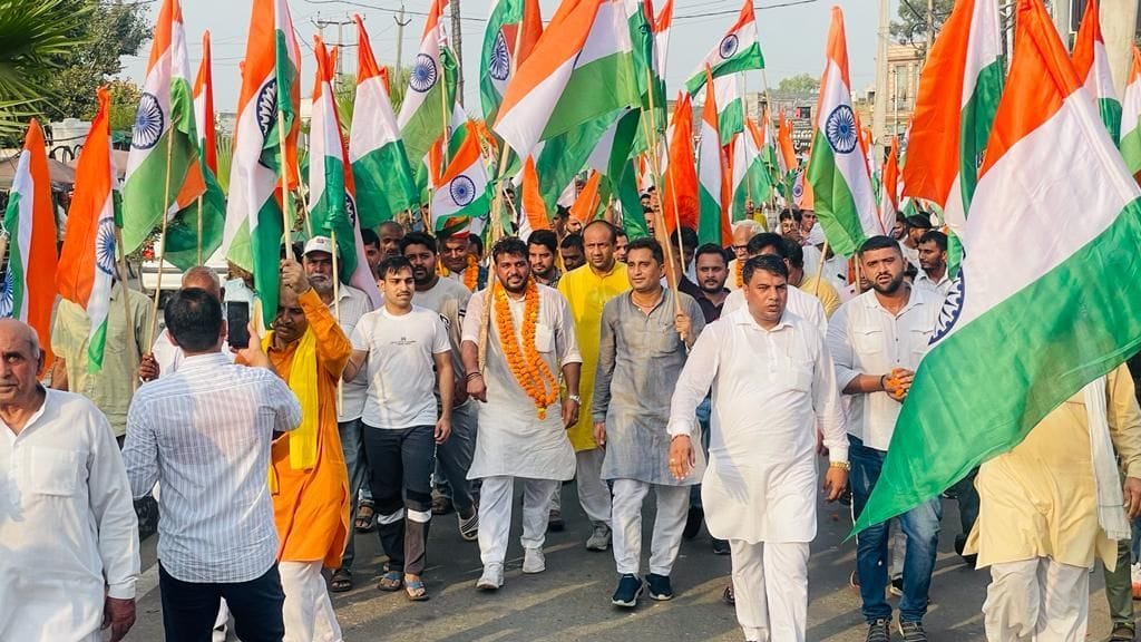 Tiranga Yatra taken out in Gohana with the message of Tricolor in every house