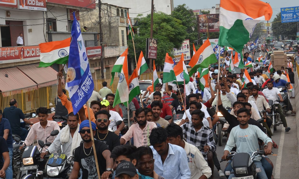 Azad Samaj Party took out Sadbhavna bike rally in the city