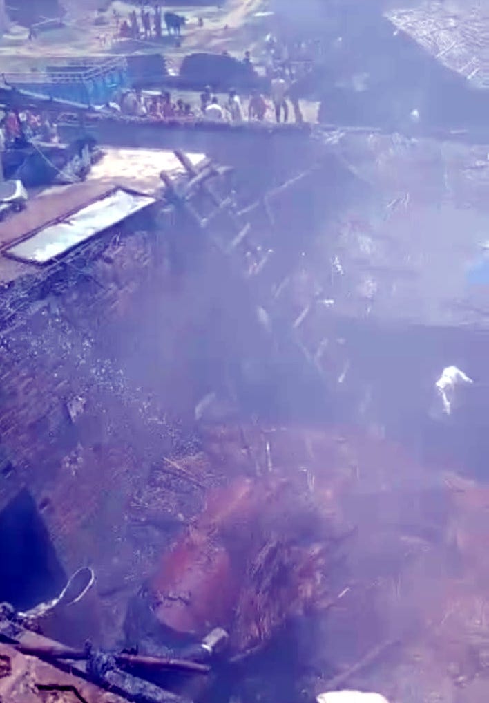 Cylinder explodes while cooking, roof blown off