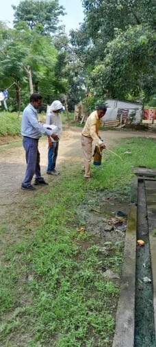 spraying of insecticide in police line