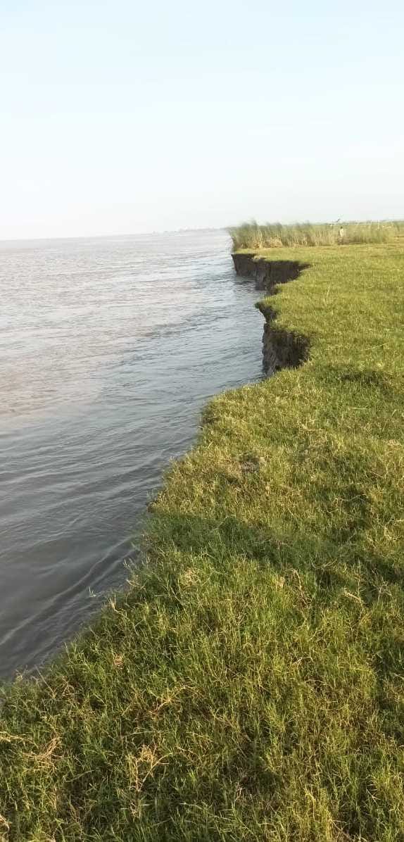 Flood water starts receding from the edge of the villages, erosion intensifies