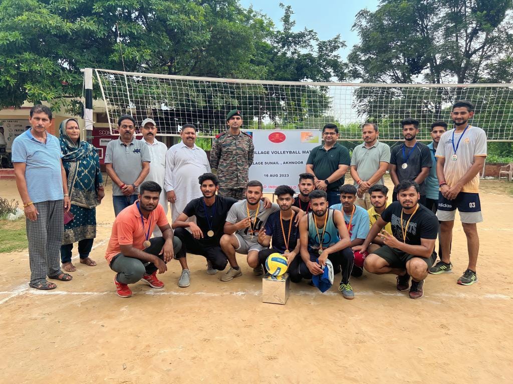 indian army, sunail village, vollyball match