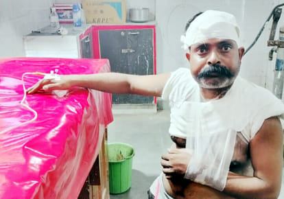 Bike collided with blue cow on the highway, Shikshamitra injured