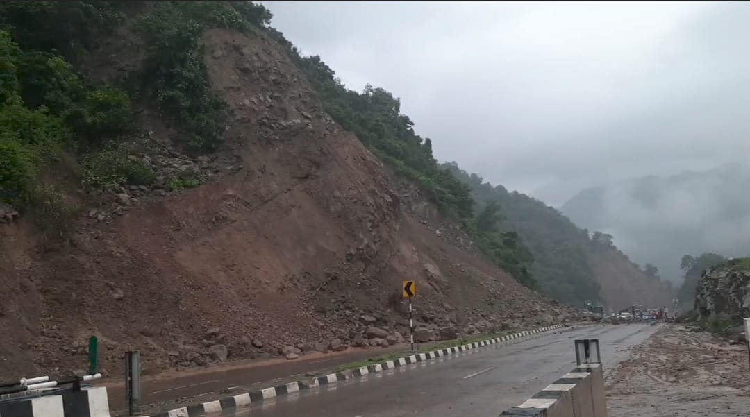 road closed due to landsliding
