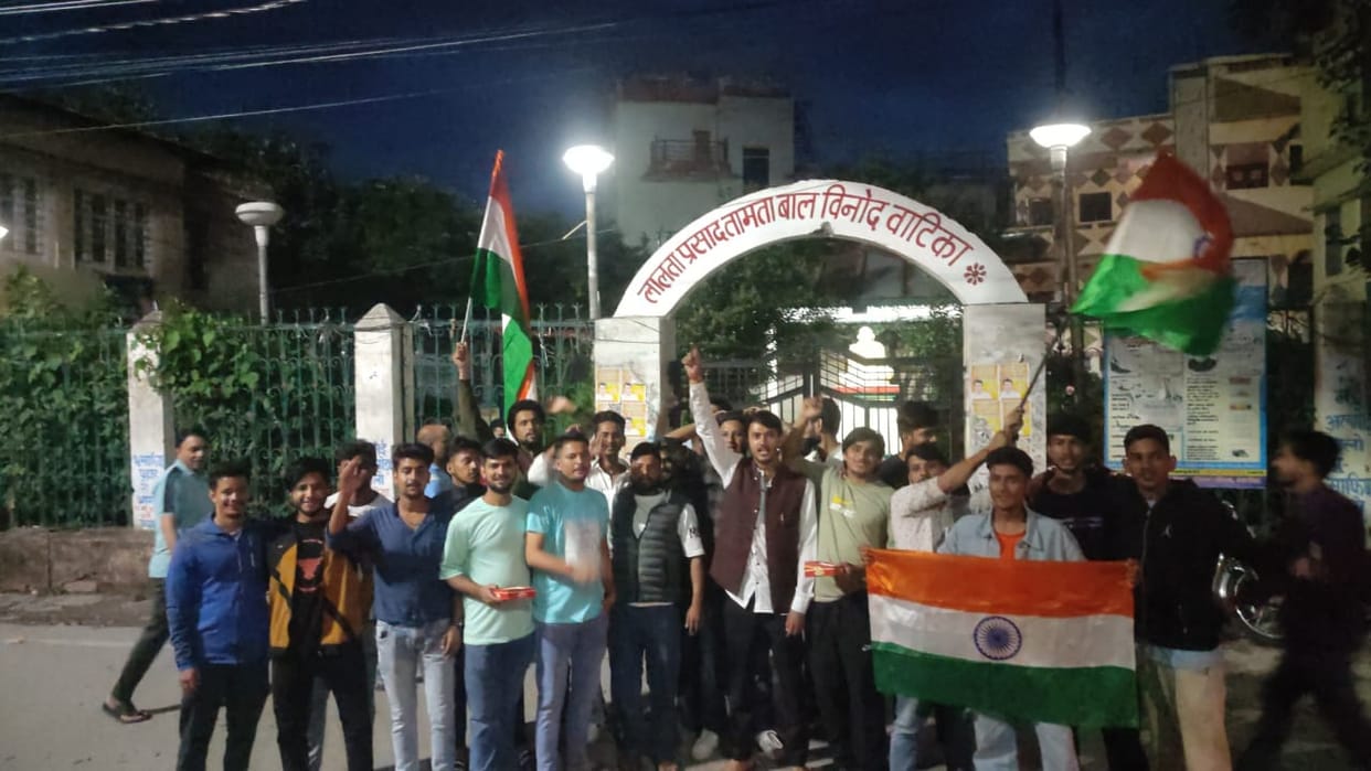 Celebration in Almora, people swing happily