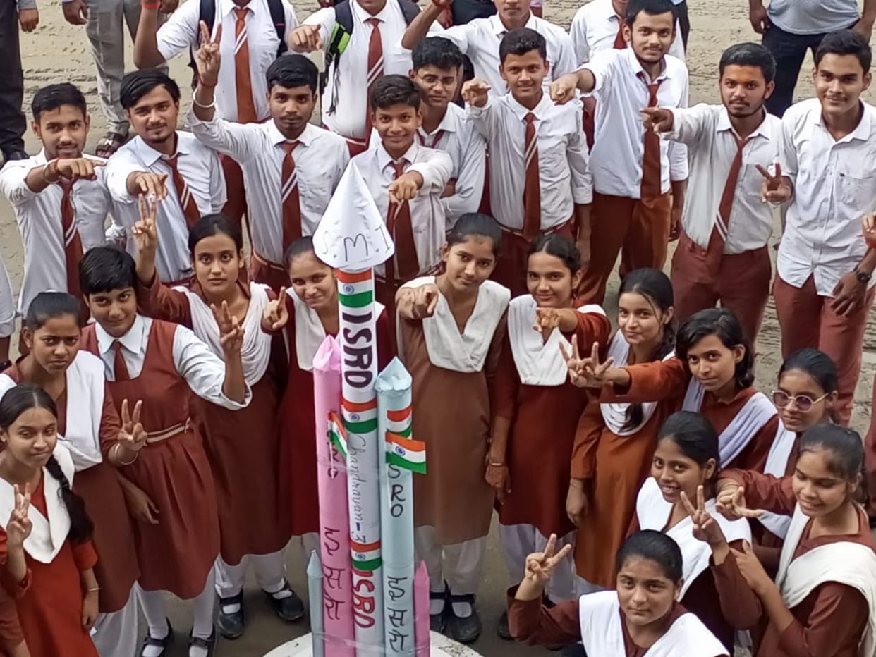 Celebration of Chandrayaan-3's successful moon landing