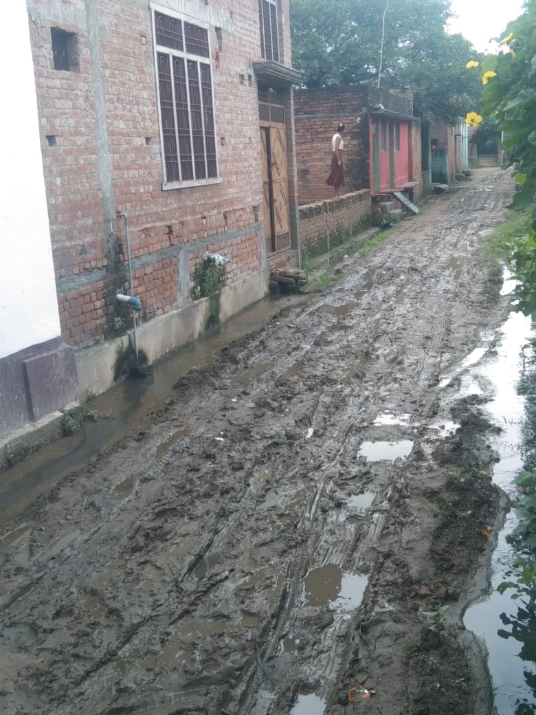 Bareilly Road became swamp in Navdia Sitarganj