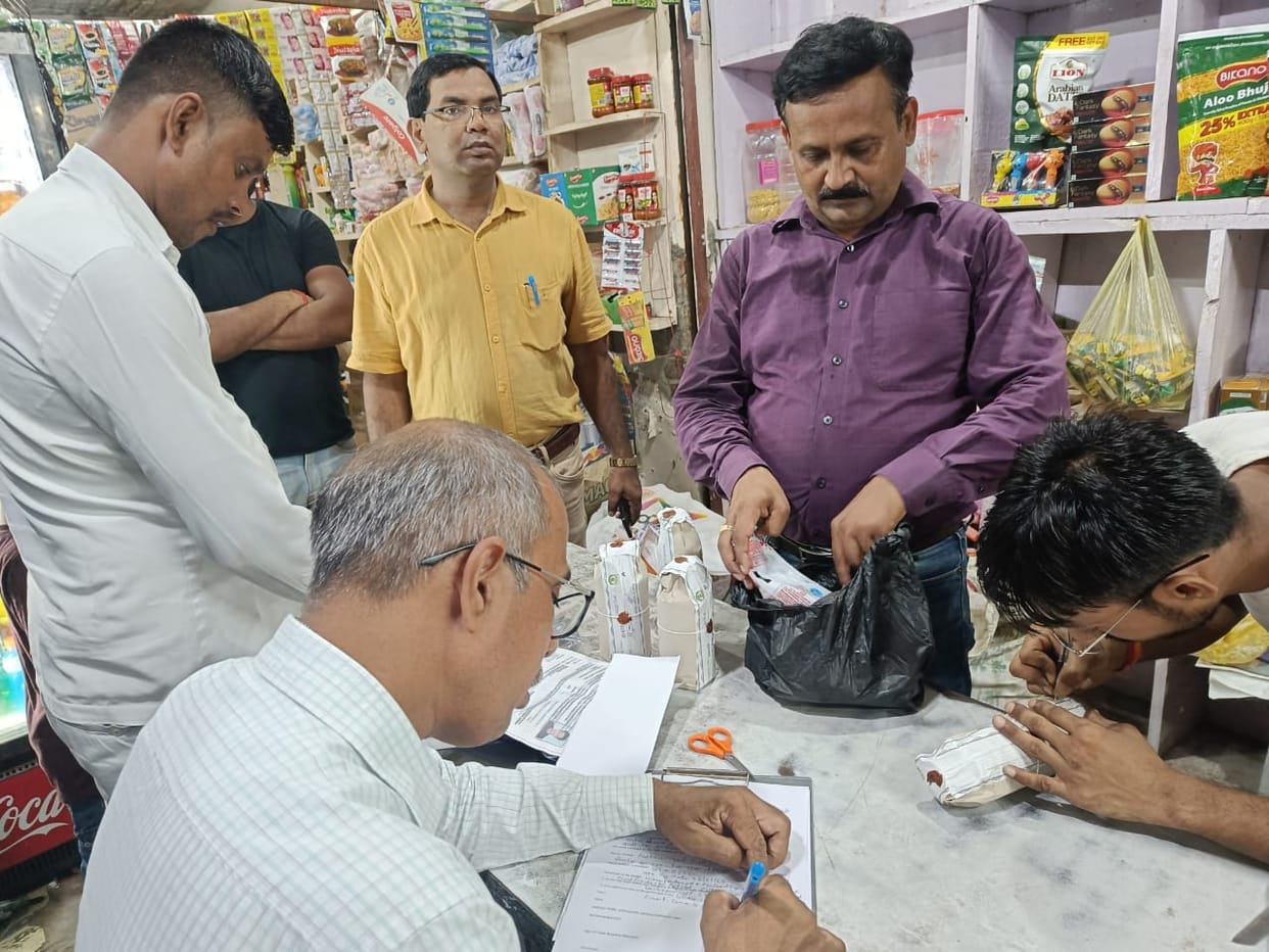 Collected five samples from sweets and food items shops