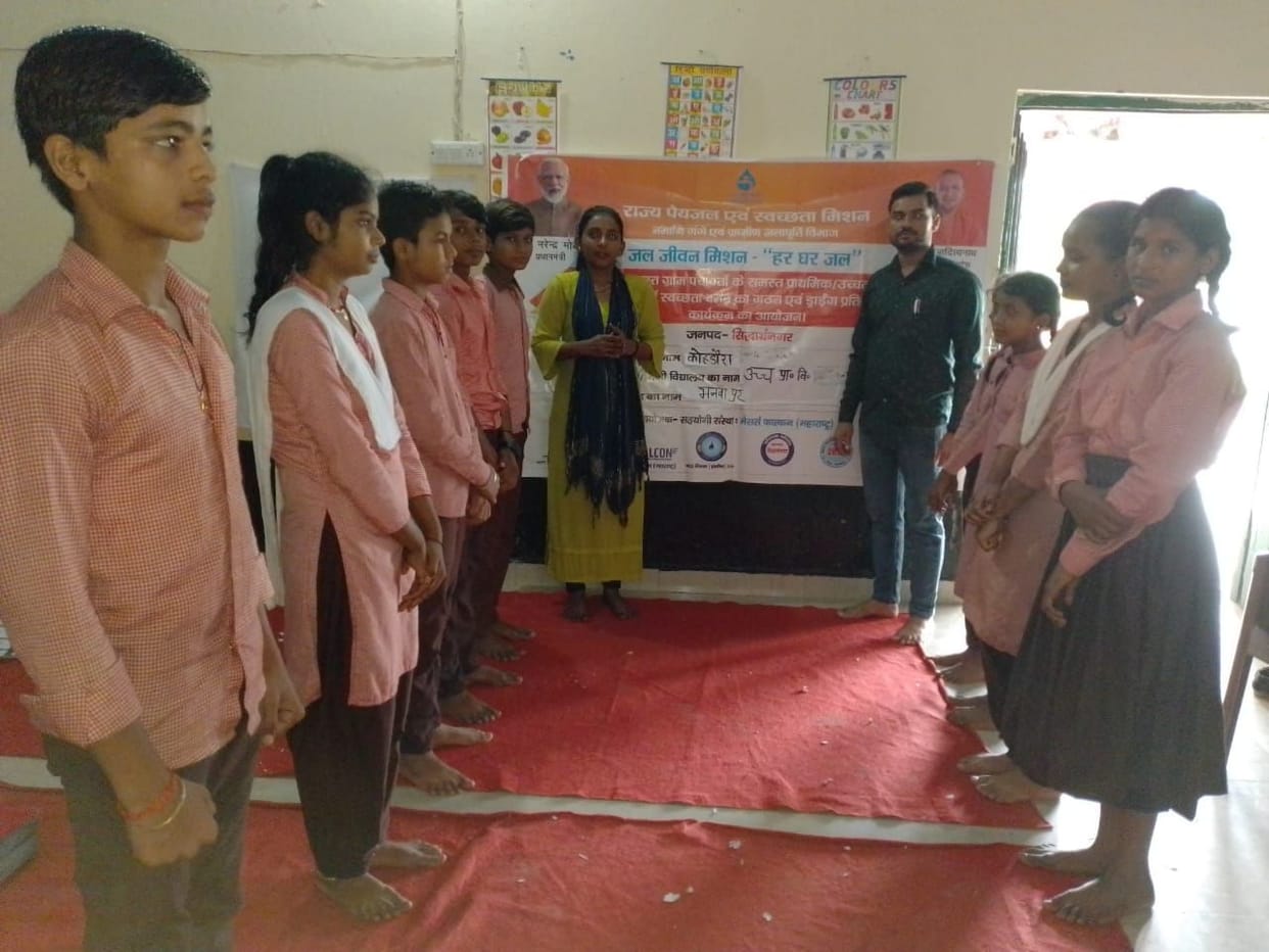 Message of water conservation through painting
