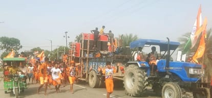 Rally of kanwariyas gathered on the highway, echoes of Bhale