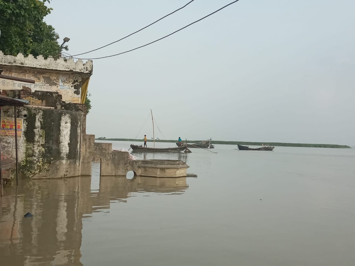 Saryu's water level in Bhagalpur is 45 cm above the red mark