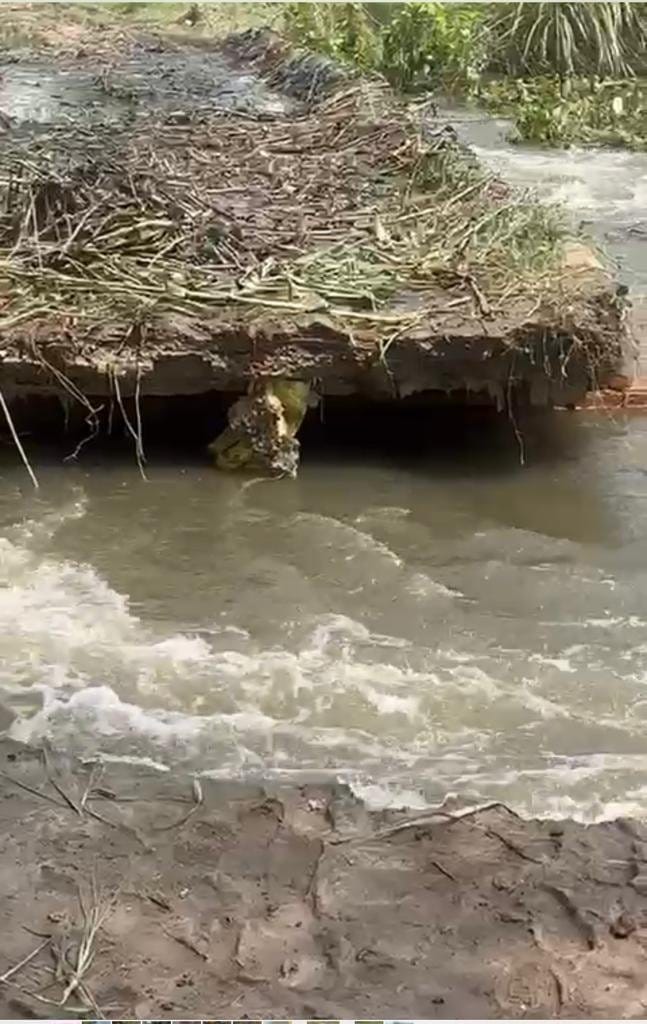 Temporary bridge washed away due to rise in water level of Hindon, water entered the fields
