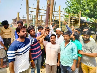 Transformer blown three times in a week, demonstration