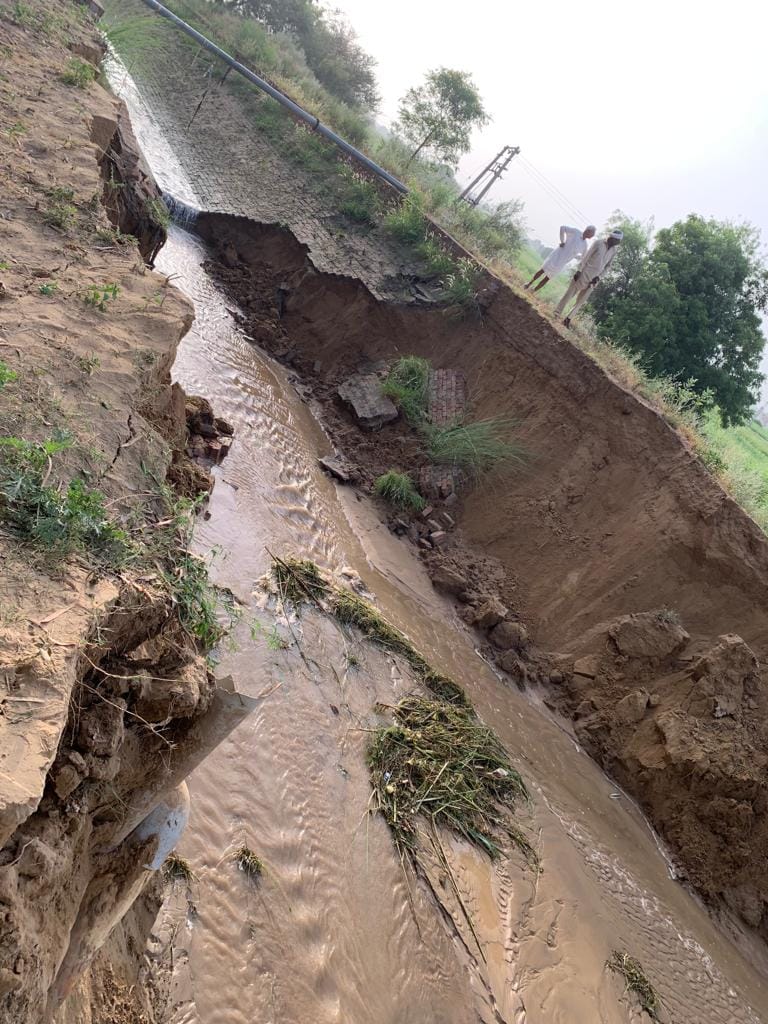 Sheranwali Canal broken again after 27 days, 200 feet erosion