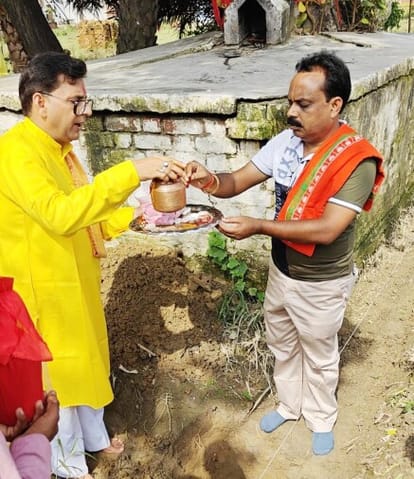 Foundation stone of Shiva temple laid in Krishna Colony