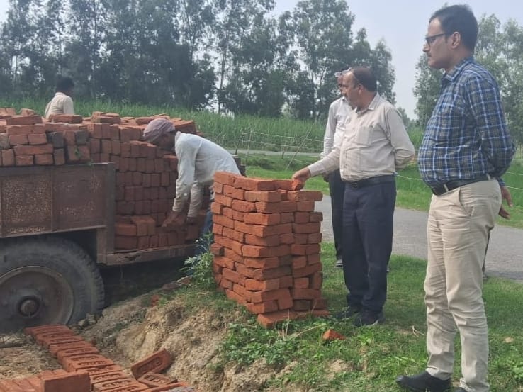 The boundary wall being made of yellow bricks was broken by the BDO