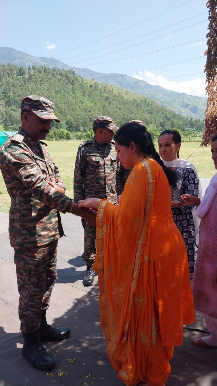 Rakhi tied on the wrist of army soldiers