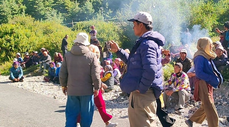 Demonstration of Ran community against BRO in Dharchula
