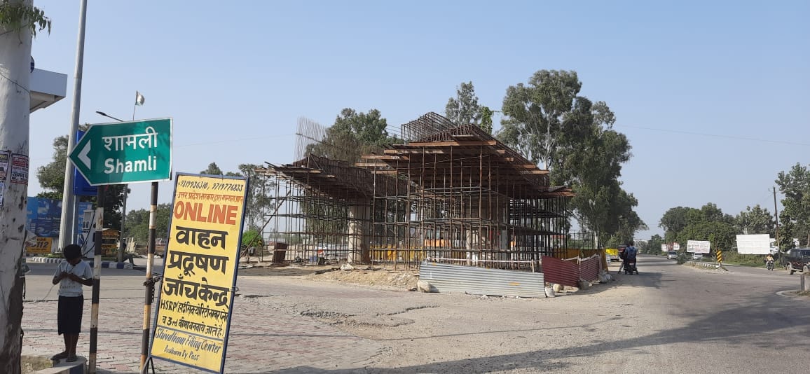Widening in Wahalna, flyover being built on Budhana Road.