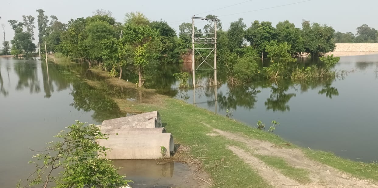 Flood water filled in 36 houses of three villages