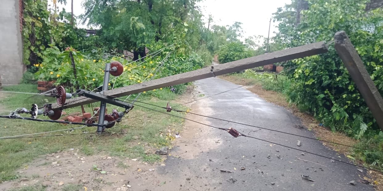 Trees and pillars fell, power cut in 300 villages