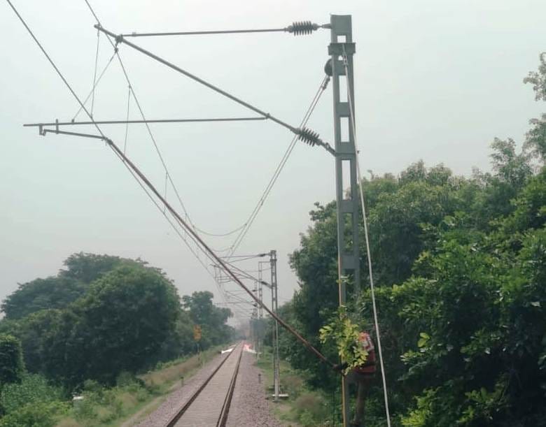 Electric loco trial between Kurraiya-Shahgarh today in Lakhimpur kheri