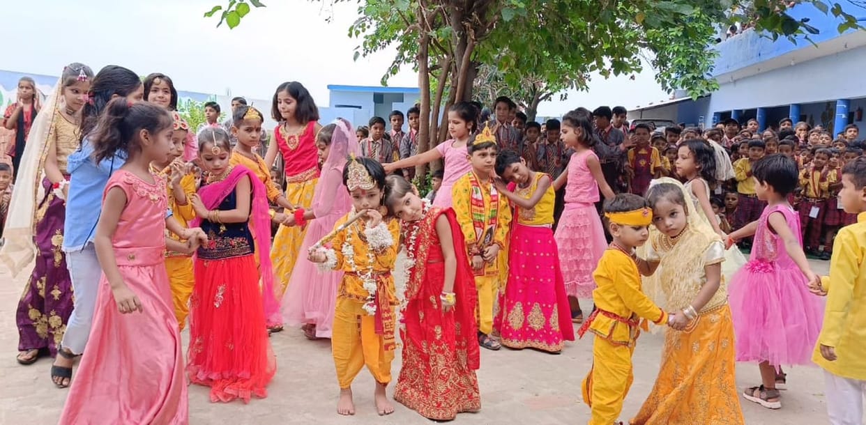 Radha-Krishna tableau decorated