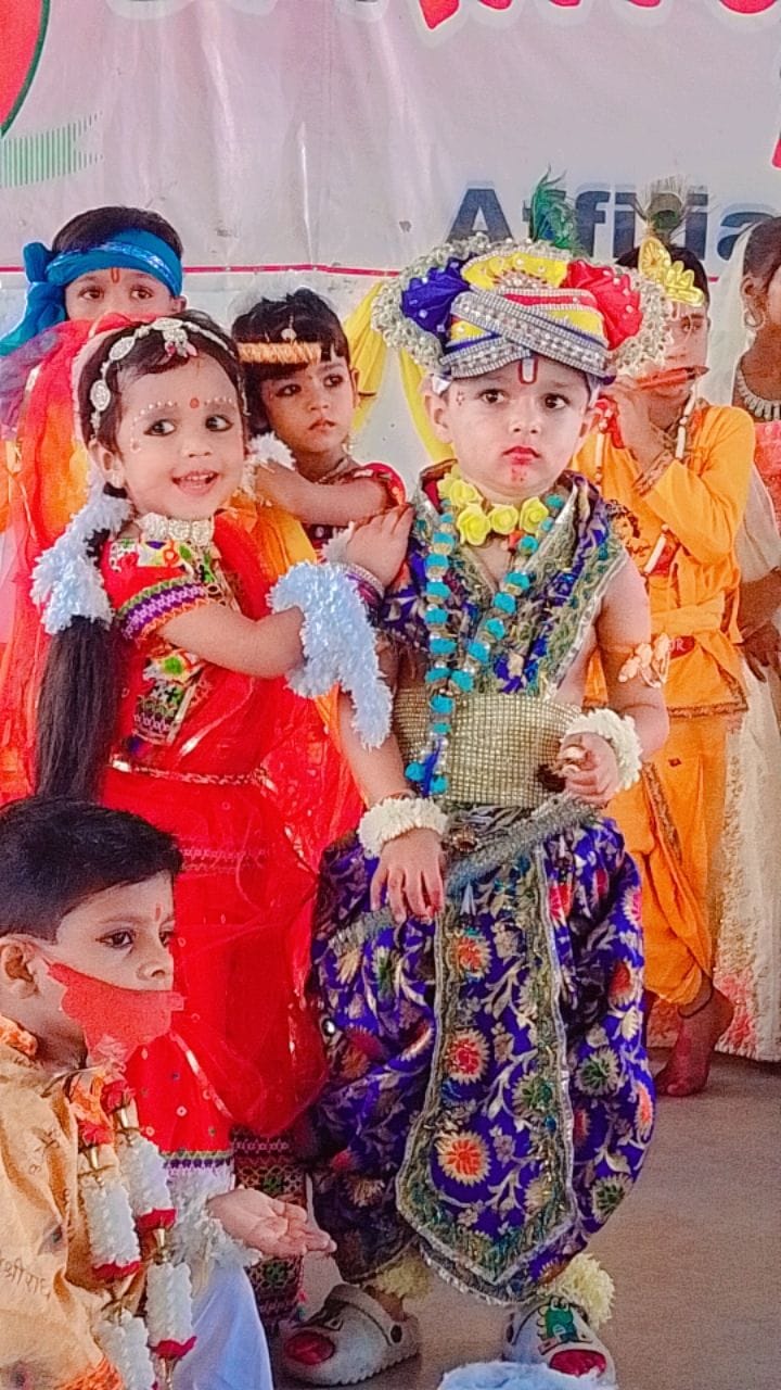 Children took the form of Radha-Krishna in schools