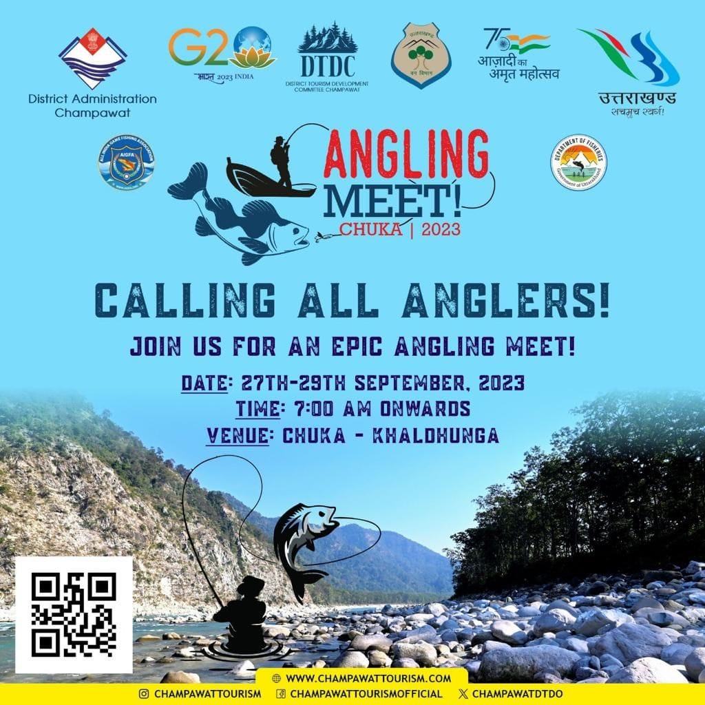 Angling in sharada river near chuka village
