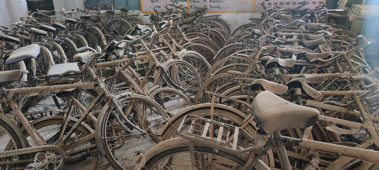 50 new bicycles lying in government school for 12 years became junk