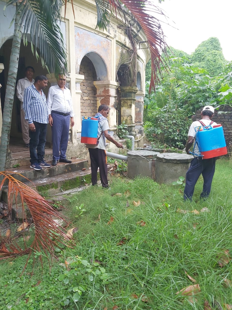 Spraying took place in and around Ramdei Devi Inter College.