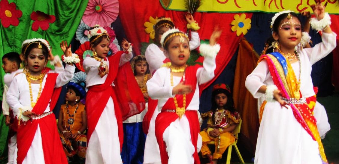 Children staged an emotional performance of Lord Krishna's pastimes.