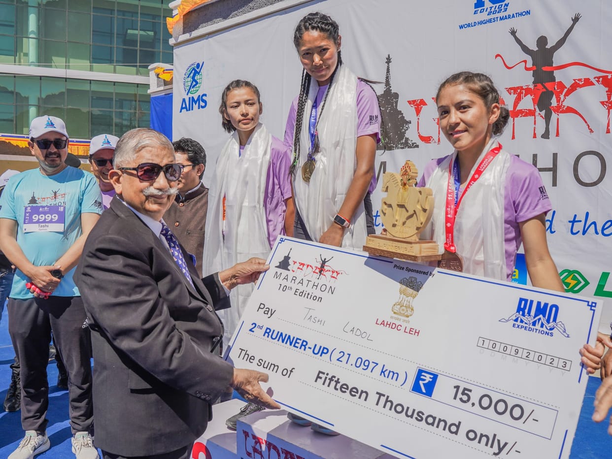 ladakh, marathon, honoured