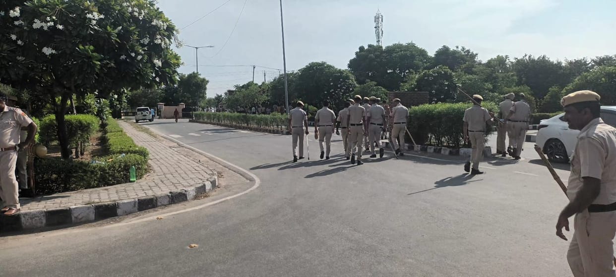 Police force remained deployed at intersections...market remained closed at Bhadas base