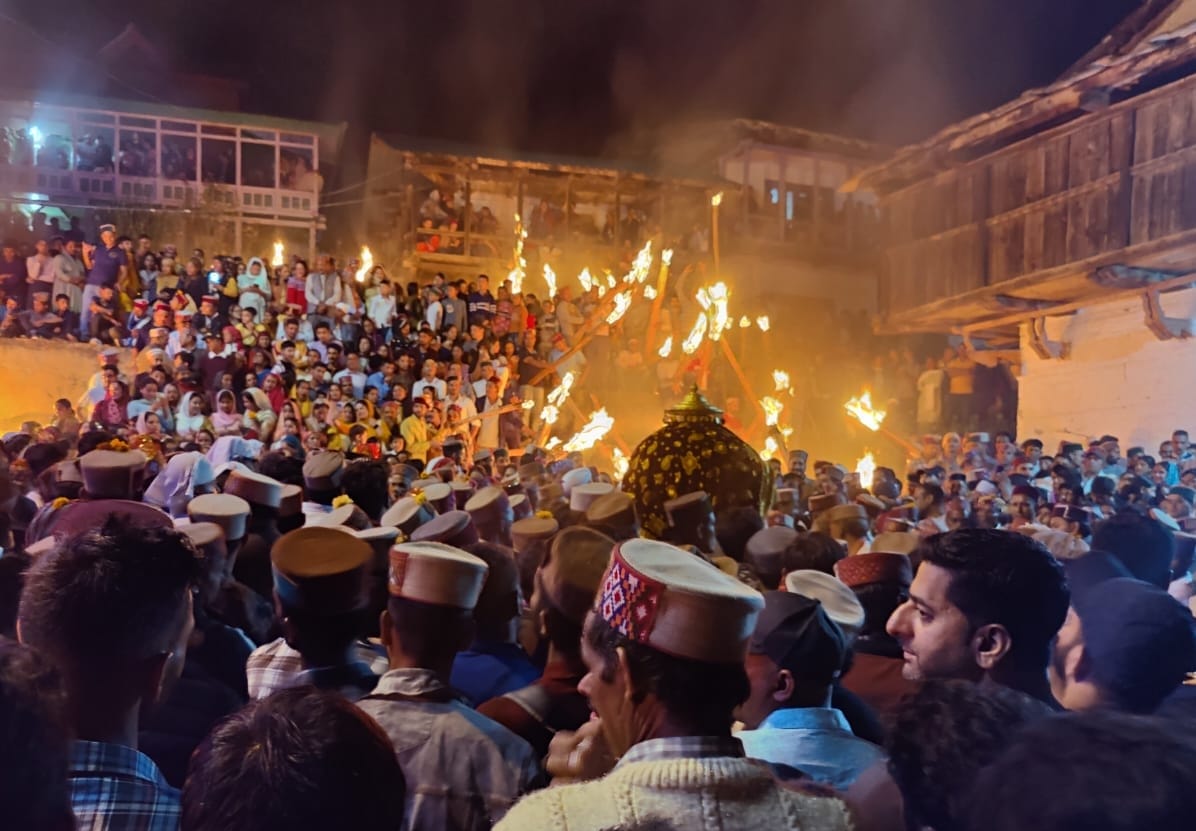 Villagers came out with torches to drive away evil forces