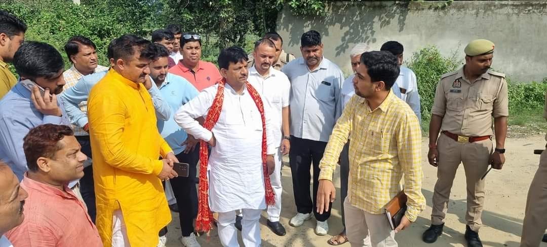 The minister in charge expressed his displeasure after seeing the underground power line and broken road.