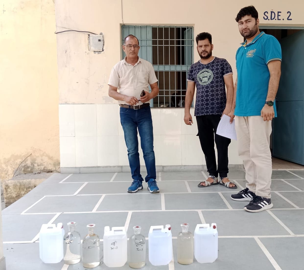 Complaint about contaminated drinking water supply, samples taken from four villages