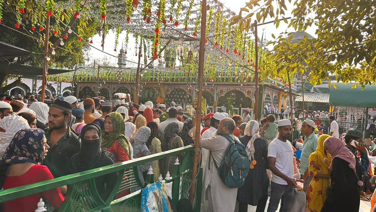 Pilgrims gathered on Nauchandi Jumraat in Urs
