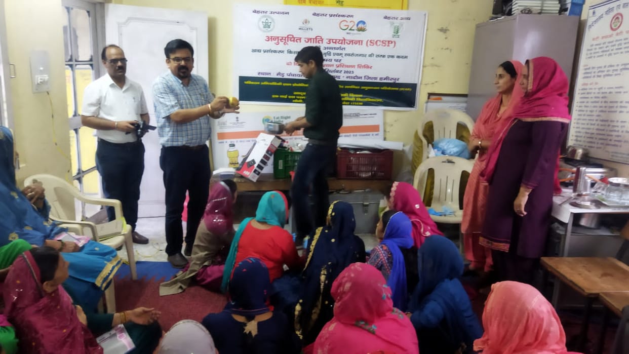 Gave training in making fruit pulp and beverages
