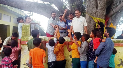 Devotees organized Bhandara at Sembal Baba Temple