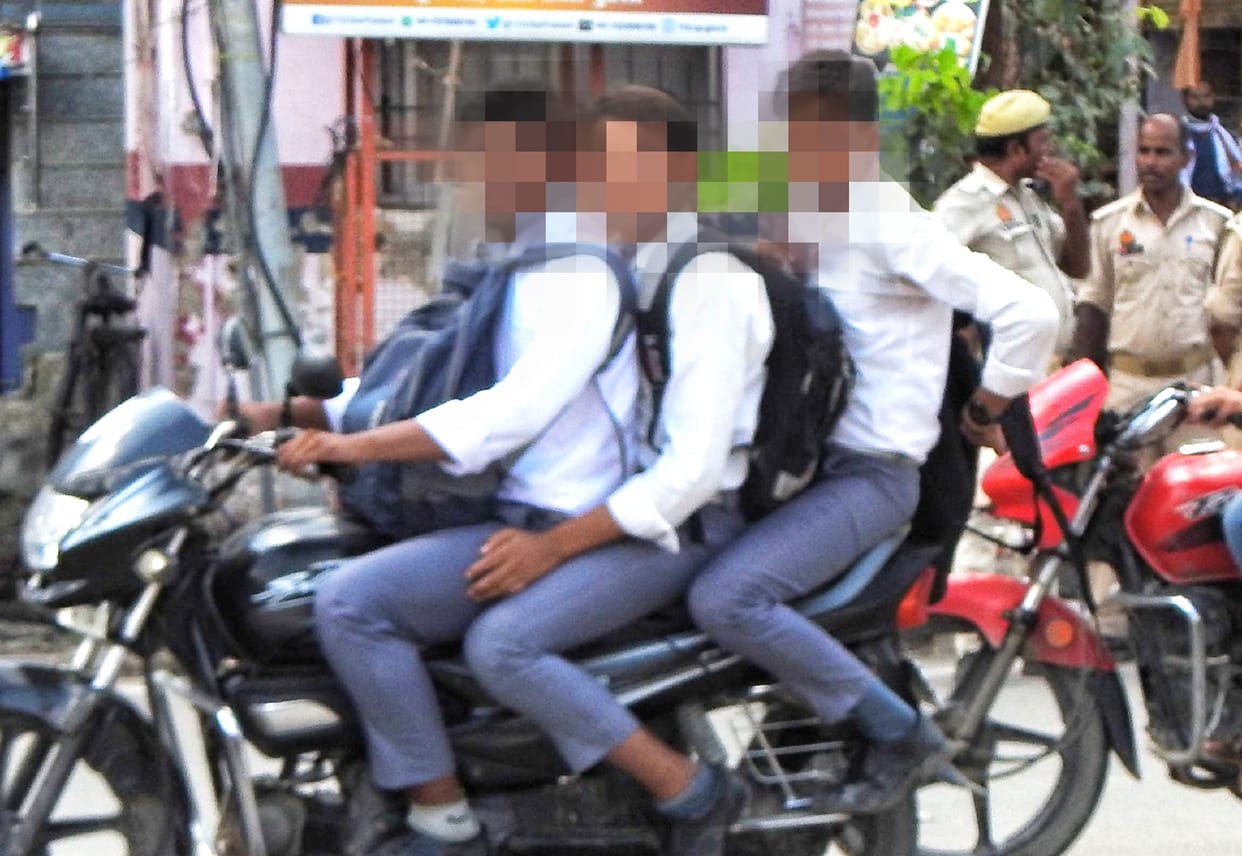 Students are banned from coming to school by bike