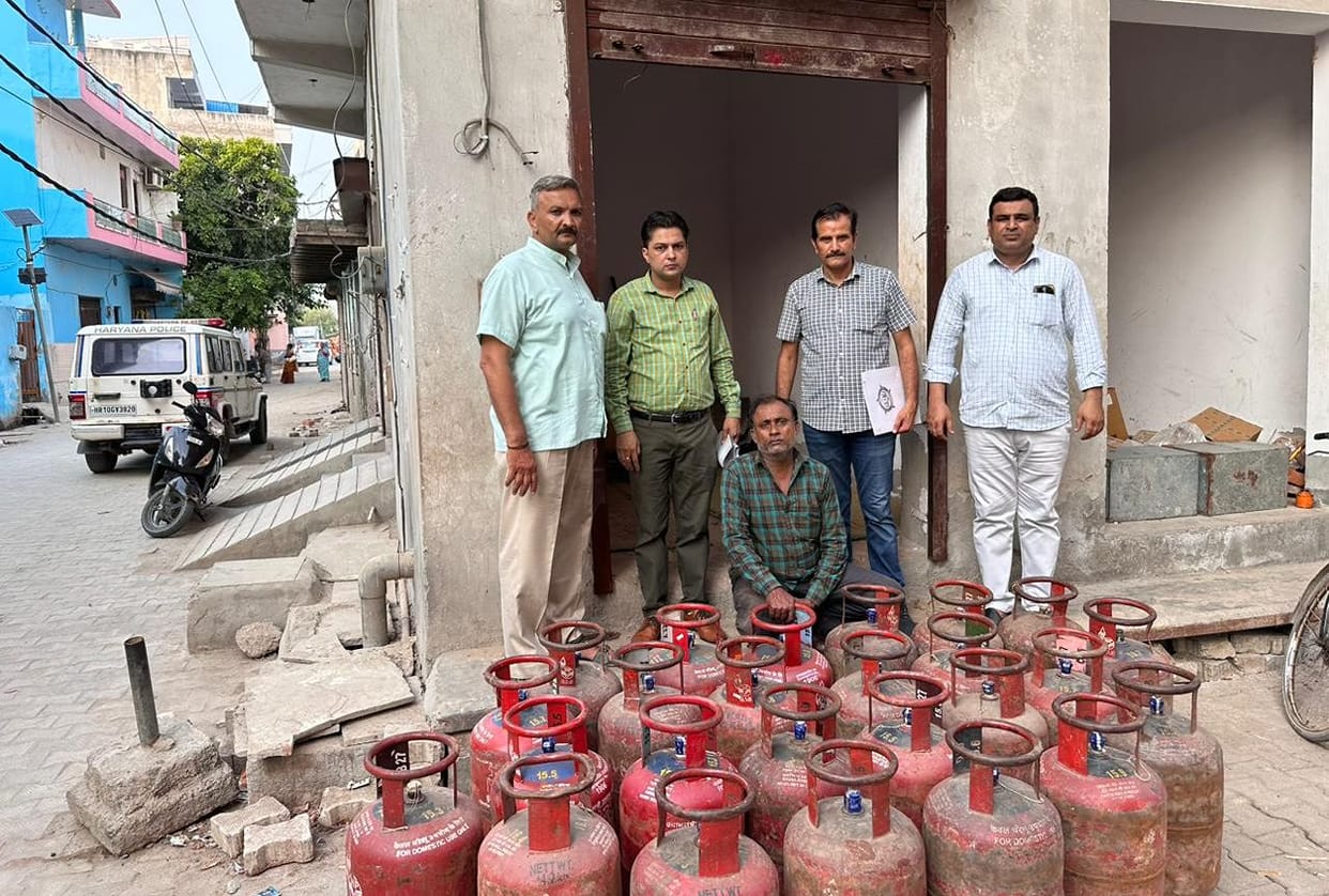 Caught black marketing of domestic gas cylinders