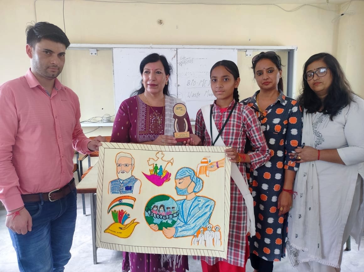 Kiran stood first in poster making