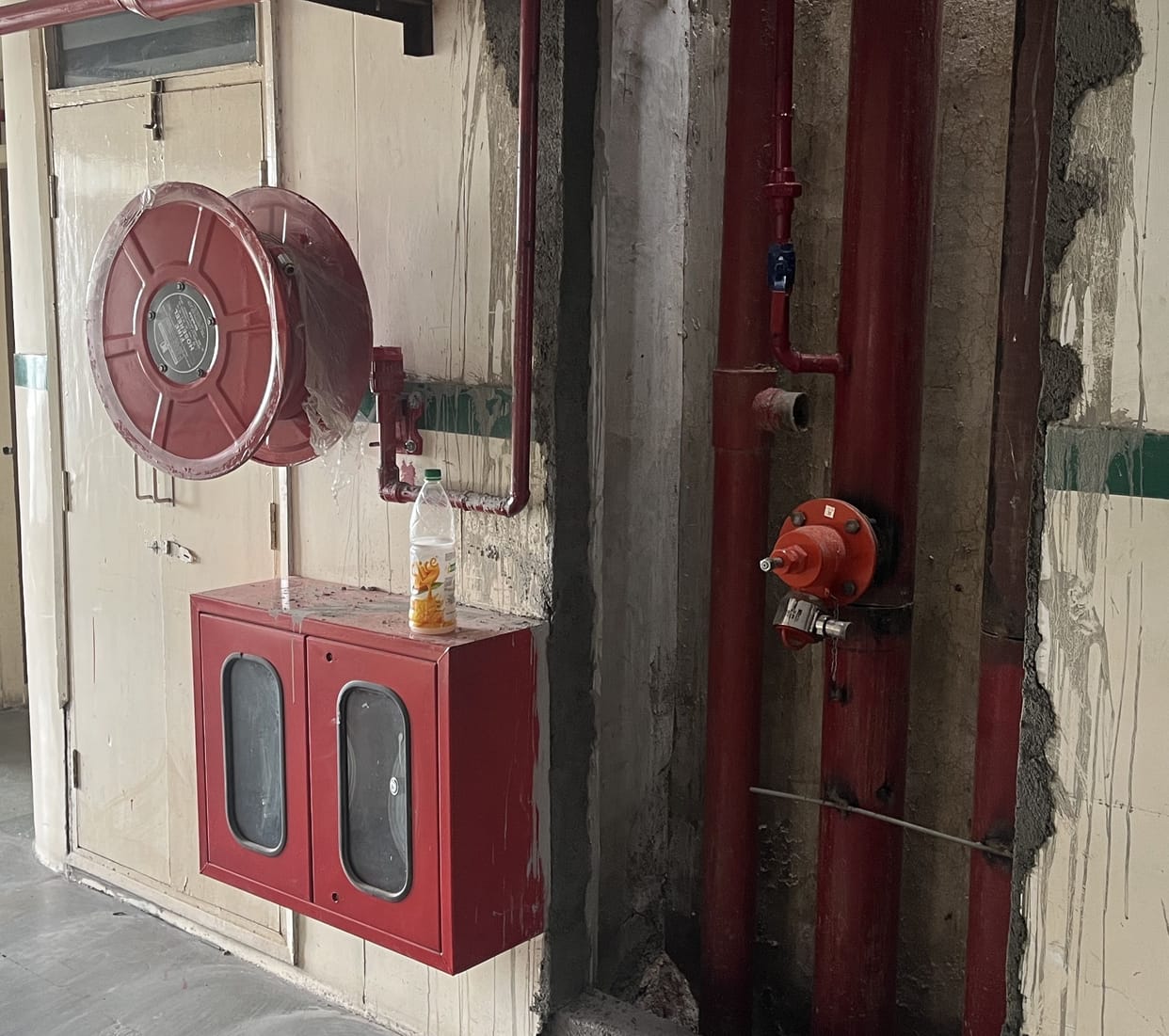 Fire safety system equipment stolen before it could be activated by dodging CCTV