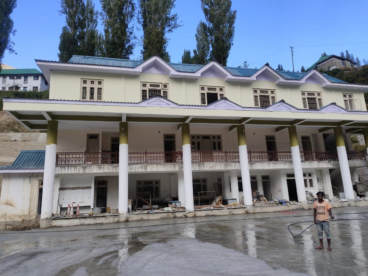 Construction of bus stand in Pangi is 90 percent complete