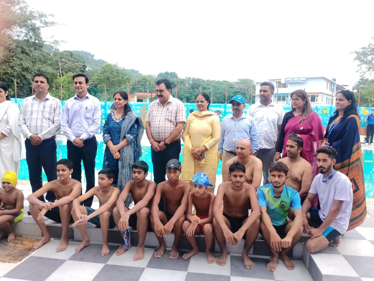 Senior and junior category participants showed their strength in swimming