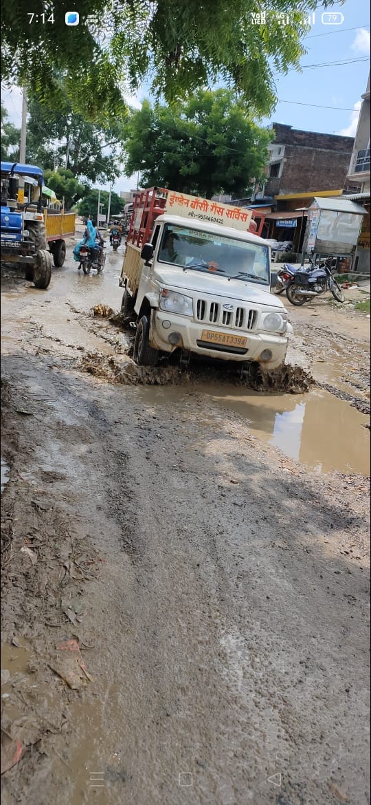 Road turns into a pothole