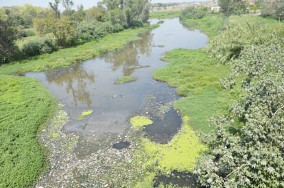 Sambhal in Sambhal, Sot river stream drying up in Badaun