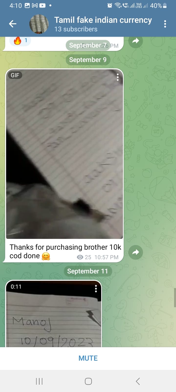 Fake currency notes and arms sale telegrams on social media related to Tamil Nadu