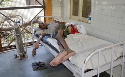 Malaria ward full, treatment being done in gallery